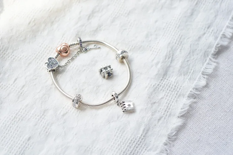 2019 Новое поступление серебряные бусины 925 пробы хэштегом символ брелоки подходят