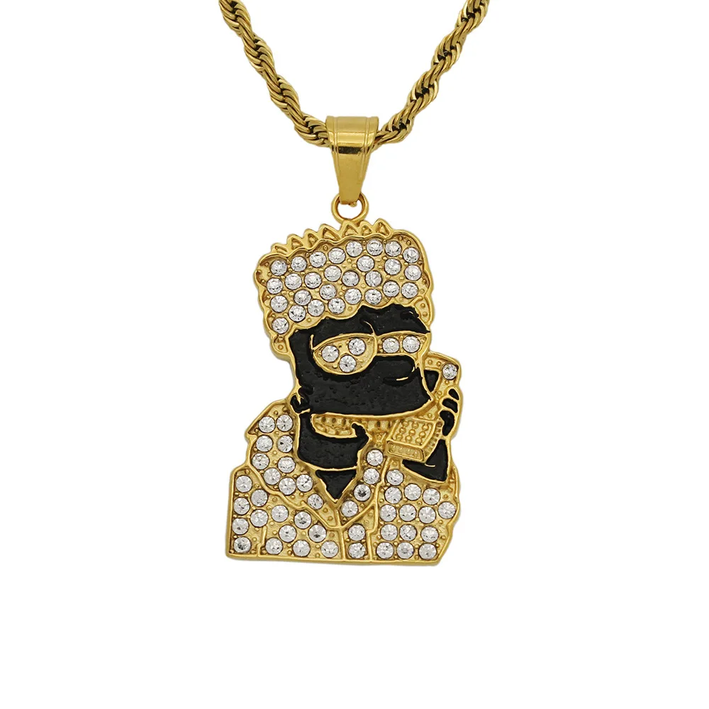 

Fashion Gold Color Stainless Steel Chain Necklaces For Women Accessories Simple Cartoon Character Pendants Trendy Jewelry 2021