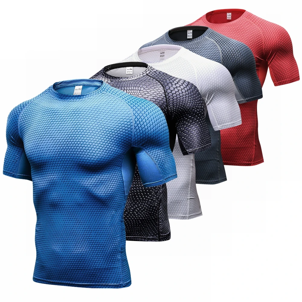 

Fashion Men Compression shirts Fitness Round Neck Tees Outdoor Sport Running Climbing T Shirt