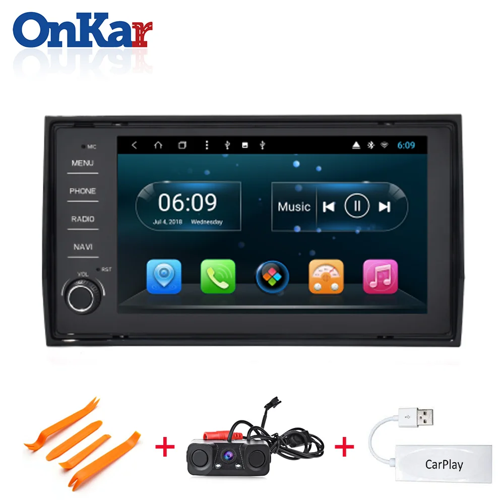 ONKAR 1 Din радио-Кассетный проигрыватель для Skoda Kodiaq No DVD Android 8,1 Автомобильный USB с обезьянкой SD карта USB камера заднего вида - Цвет: With Camera CarPlay