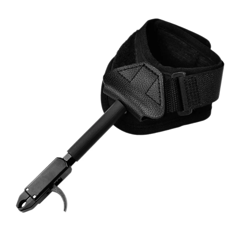 

NEW-Archery Wristband Supplies Archery Compound Bow Release Adjustable Black Wrist Strap Caliper Release Aid