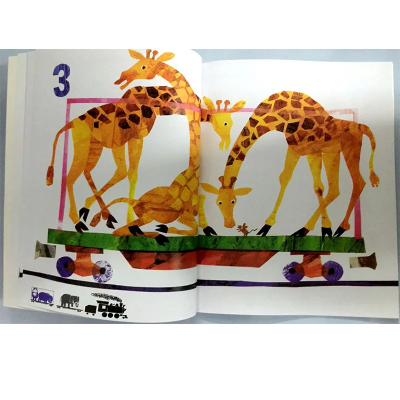 123 в зоопарк от Eric Carle обучающая английская книга с картинками Карта История для