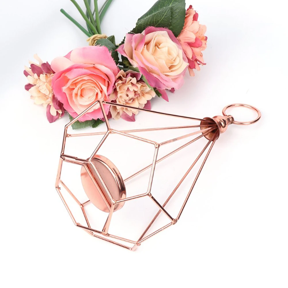 Геометрический Железный подсвечник для свечи романтический реквизит прочный