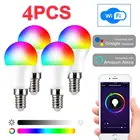 Умная светодиодная лампочка E14, 4321 шт., 10 Вт, Wi-Fi, RGB, изменение цвета, управление через приложение, AlexaGoogle