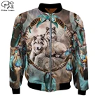 Мужская зимняя куртка-бомбер с 3D-принтом, в стиле Харадзюку