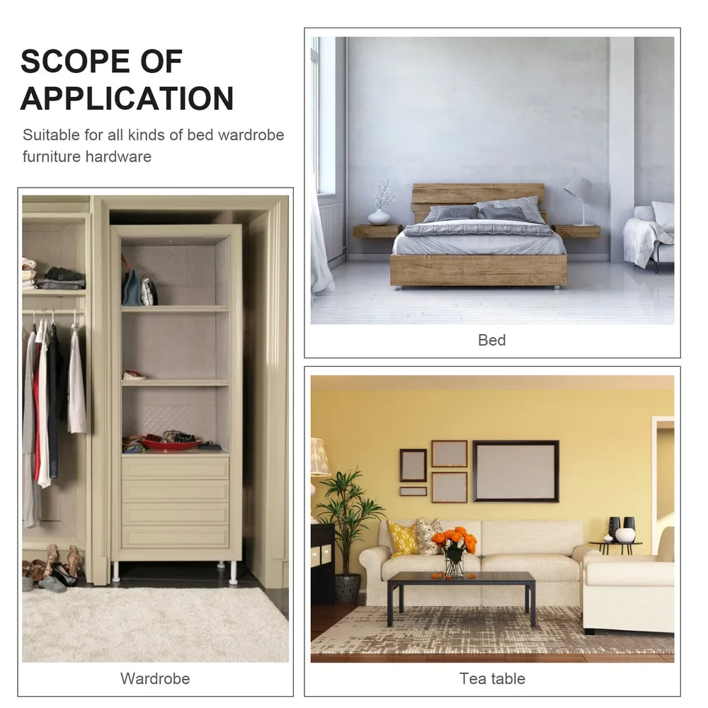 

4pcs Screw Furniture Adjustable Cabinet Legs Steel Table Sofa Metal Leveling Feet Corner Bracket Floor Protection