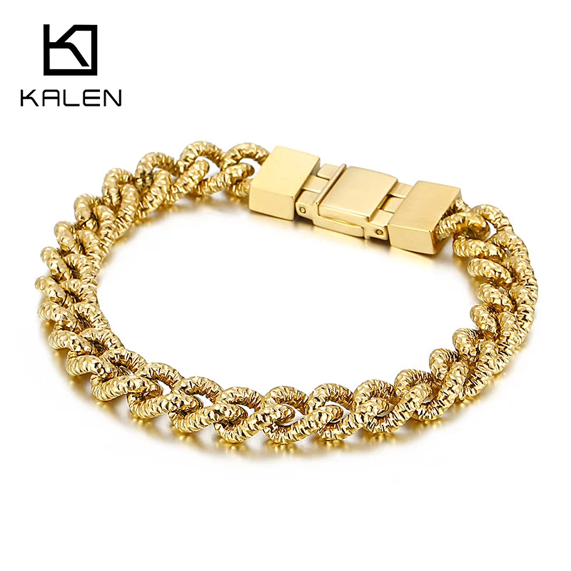 

Kalen Four-Color Optional Stainless Steel Men's Hip Hop Rock Men's Bracelet Jewelry Wholesale
