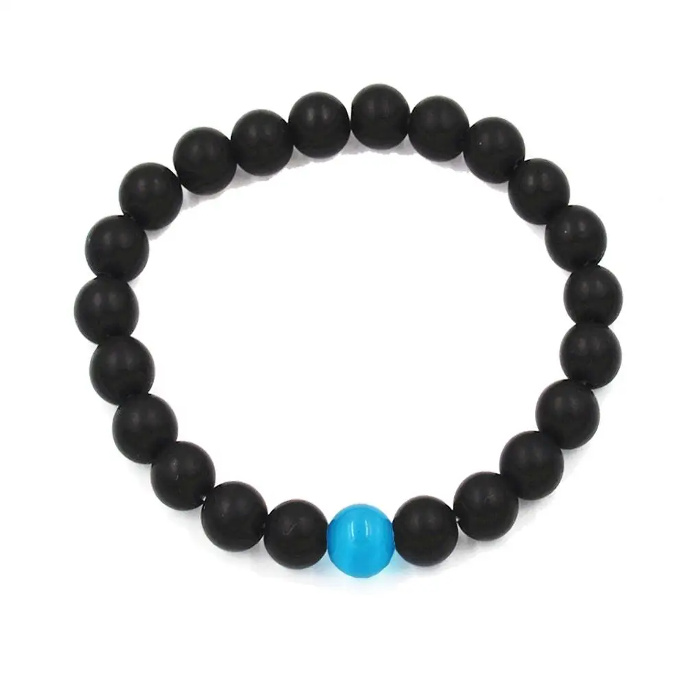 Модные подвески для мужчин черный лавовый матовый бисер браслеты из