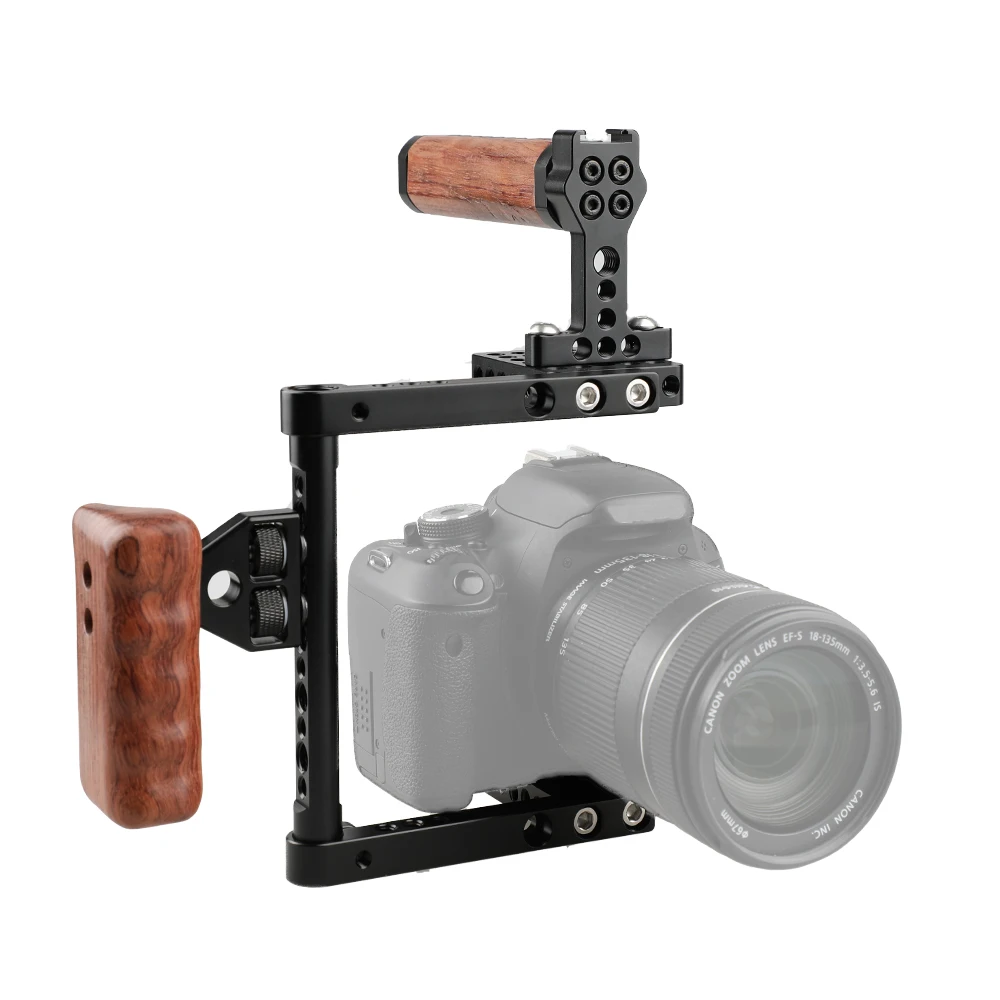 Kayulin новый дизайн DSLR камера клетка с верхней ручкой деревянная рукоятка для Canon 600D