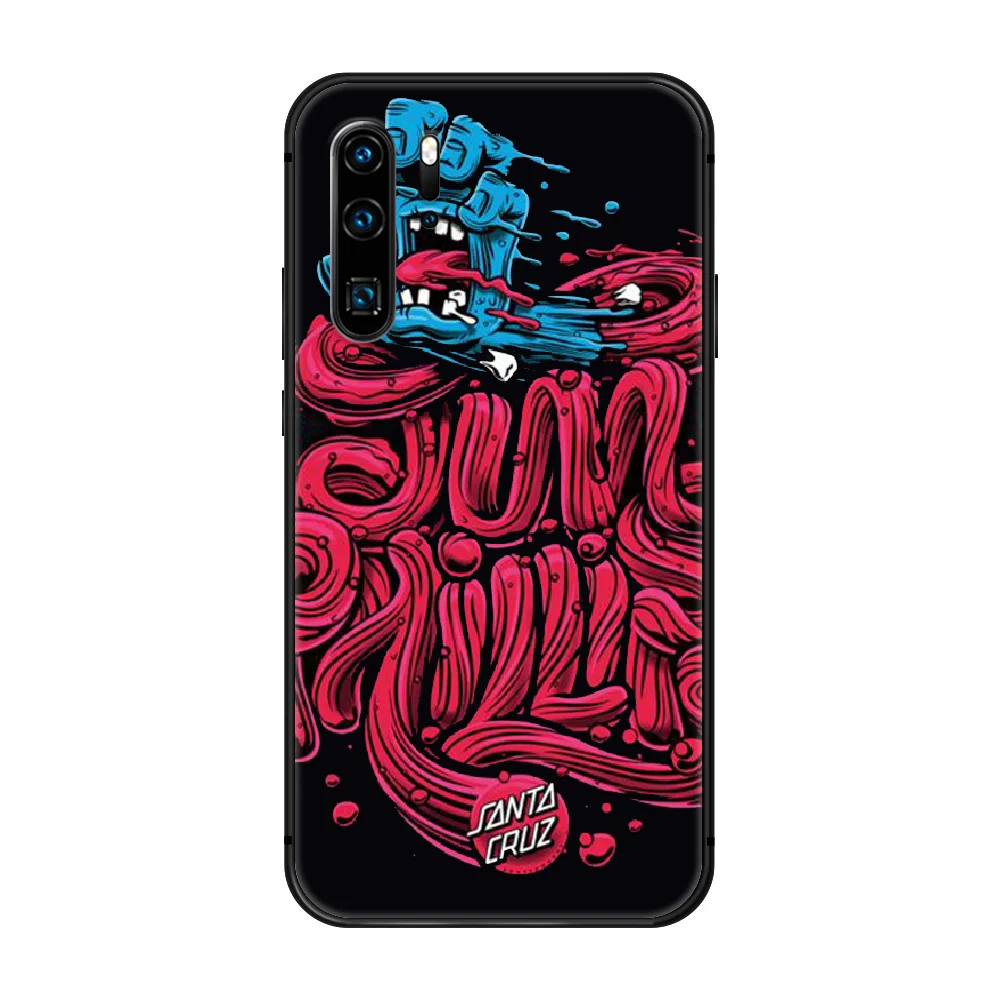 

Santa Cruz Skateboard Brand Phone Case Cover Hull For Huawei P8 P9 P10 P20 P30 P40 Lite Pro Plus smart Z 2019 black Funda 3D