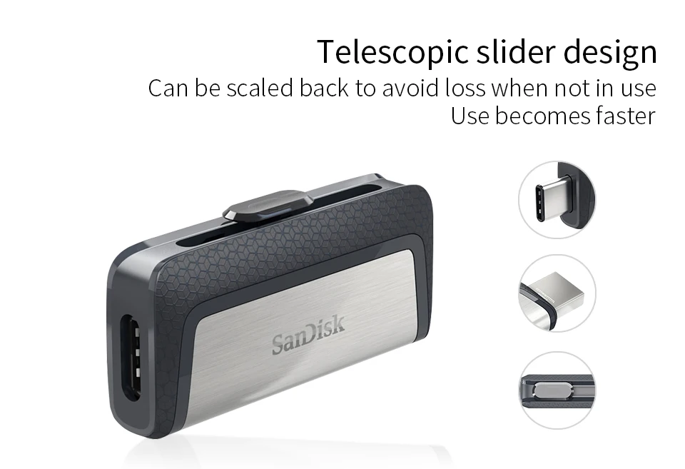 SanDisk SDDDC2 USB флэш-накопитель 128 ГБ 256 ГБ 64 ГБ 32 ГБ высокоскоростной тип-c USB 3,1 карта памяти двойной OTG флэш-накопитель 130 м/с флешки