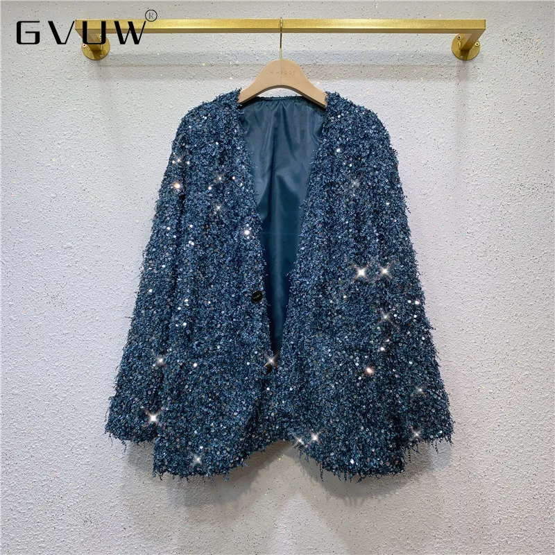 

GVUW Sequin Cardigan Coat Tassel Bright Line European Korean Boutique Women's Wear women's jacket autumn jackets