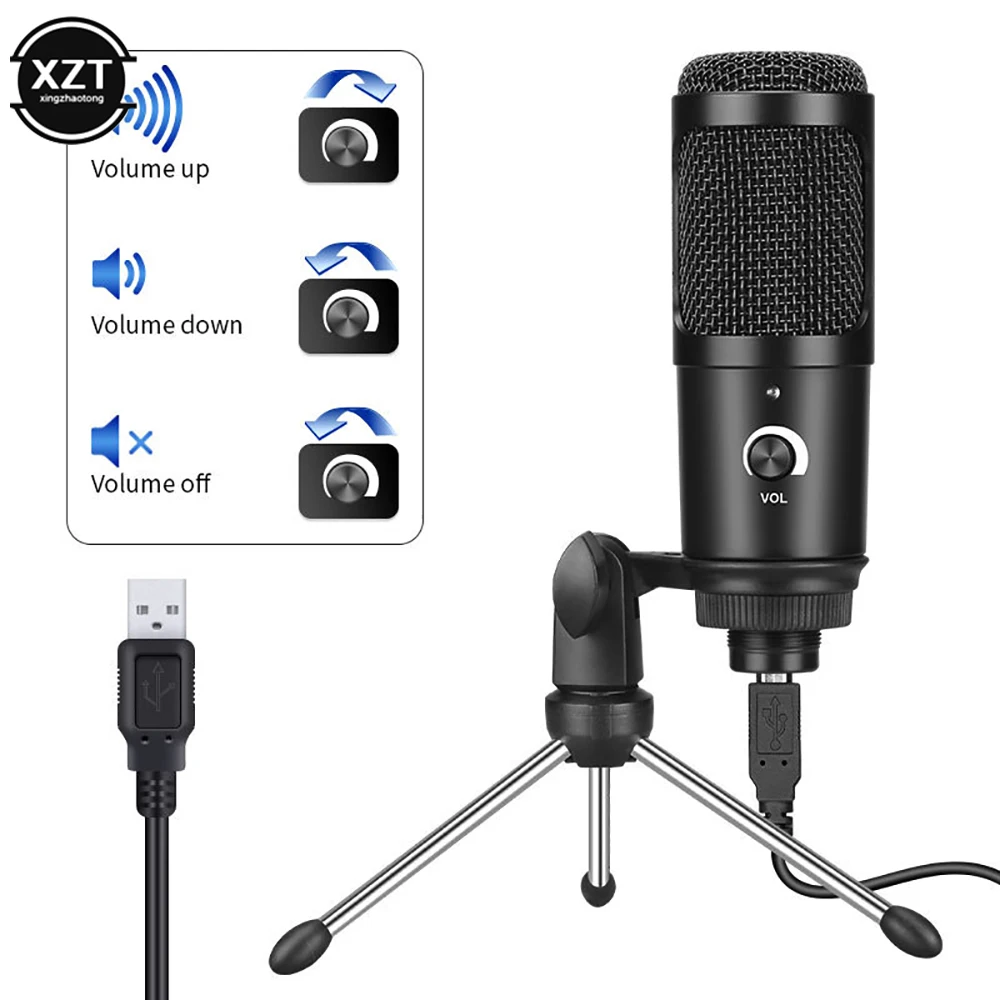 Metal USB Condenser Recording Microphone For Laptop MAC Or Windows Cardioid Studio Vocals Voice Over YouTube | Электроника