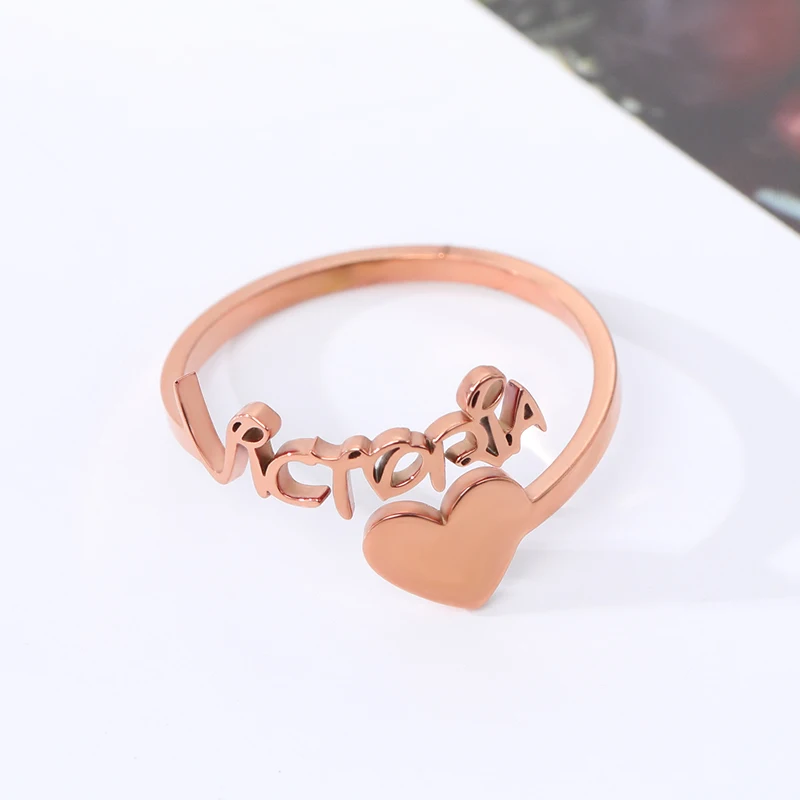 Индивидуальные Романтические кольца с именем сердца свадебные ювелирные