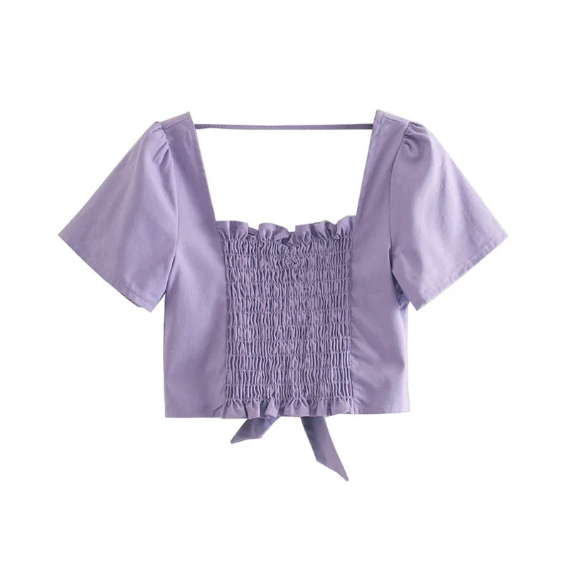 

Куртка с бантом в стиле ретро, эластичная короткая приталенная рубашка, французский стиль, dlsy962