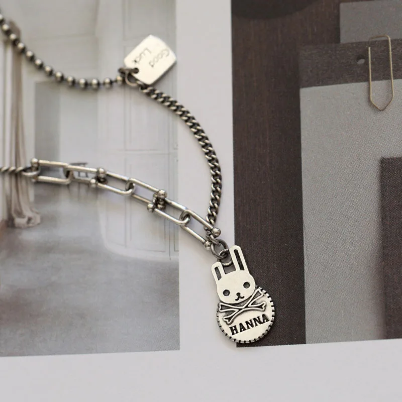 Женское винтажное ожерелье из тайского серебра S925 пробы с кроликом | Украшения и