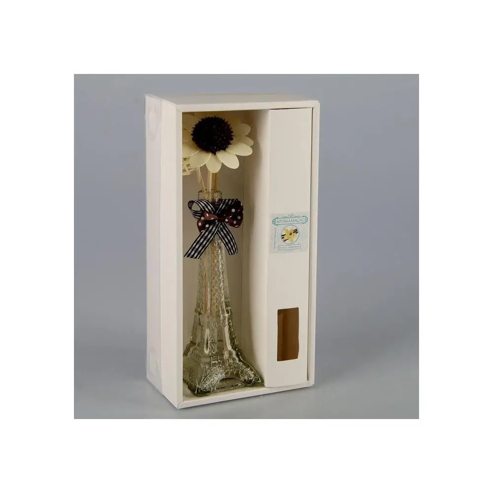 Набор подарочный "Ваза Эйфелевой башни" с 2 палочками и декоративными шарами, ароматическое масло 30 мл ваниль 2450410, ароматизатор для дома, эфирное масло для ухода за кожей, красоты и здоровья.