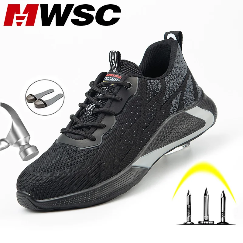 MWSC защитная Рабочая обувь для мужчин всесезонные дышащие рабочие ботинки