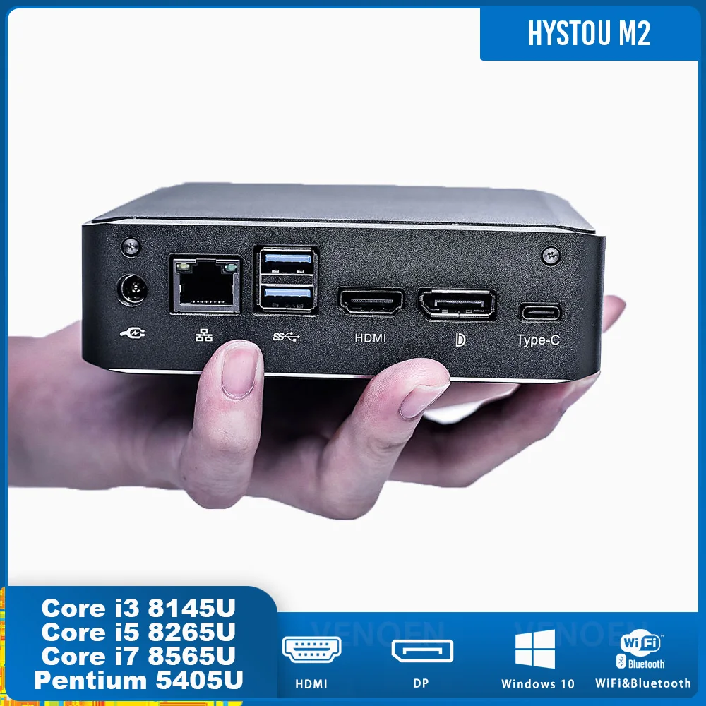 Hystou новейший 8th Gen Core i7 8145U 8265U 8565U M.2 SSD Type c HD 2 0 DP 4K охлаждающий вентилятор для