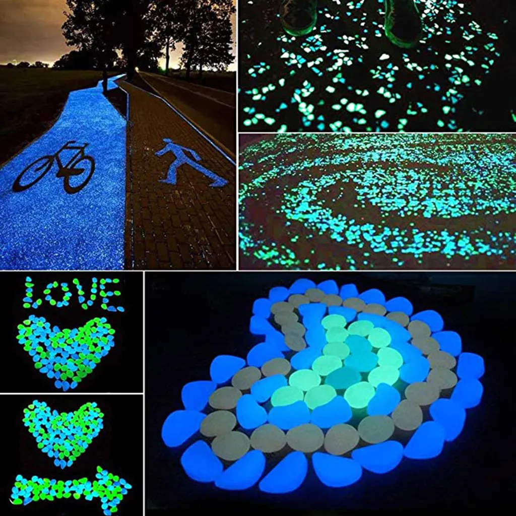 100 декорации сада светящиеся камни светятся в темноте декоративная галька на