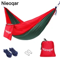 ultralight 1 2 person hammocks outdoor camping traveling hiking sleeping bed picnic swing tent single tent red green 23090cm