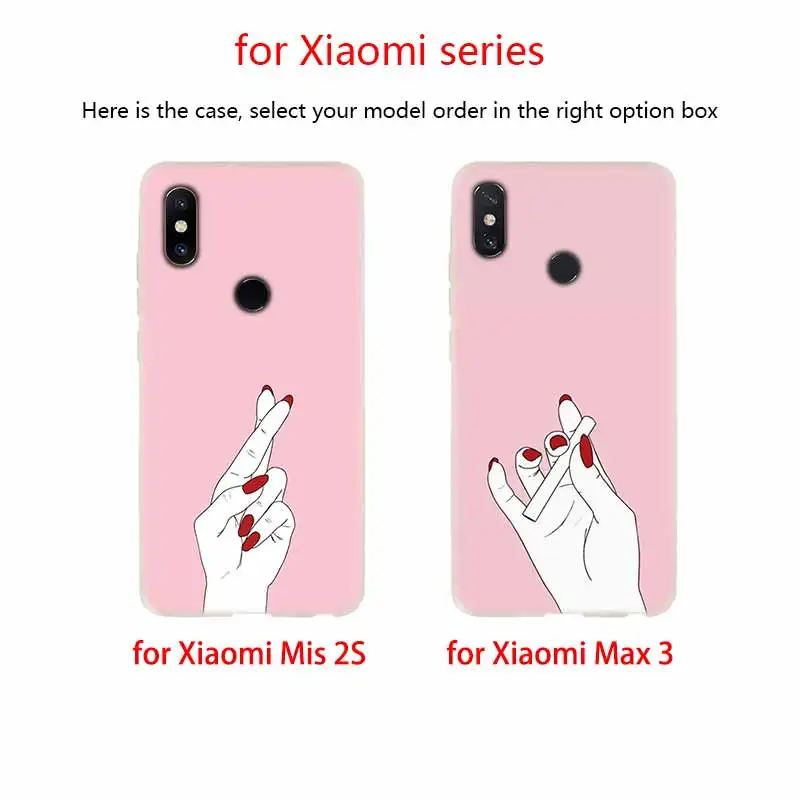 Soft TPU Case For Xiaomi Mi 12 11 Pro Ultra 10 9 8 SE 6X 5X A3 A1 A2 LITE cc9 cc9e Cover Best Friend Pink Hands Red Nails | Мобильные