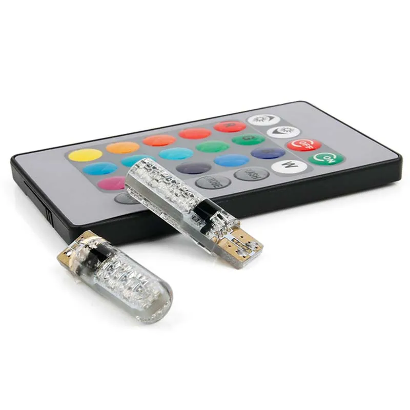T10 5050 6SMD цветная (RGB) из 2 предметов светодиодный мульти Цвет светильник автомобиля