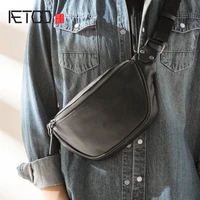 aetoo leather trend bag soft leather small bag mens one shoulder bag head layer cowhide simple sloping bag