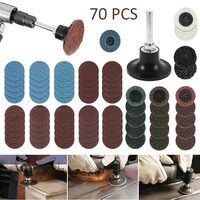 70pcs 2 50mm sanding discs roll lock surface sanding discs pad polishing sandpaper quick change discs grinder rotary tool