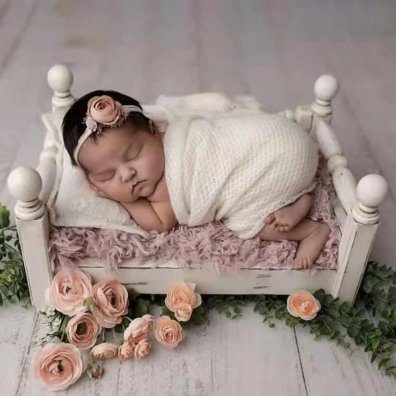Newborn Posing Detachable Mini Bed Baby Photo Shooting Props Wooden Crib for Infant Photograph | Мать и ребенок