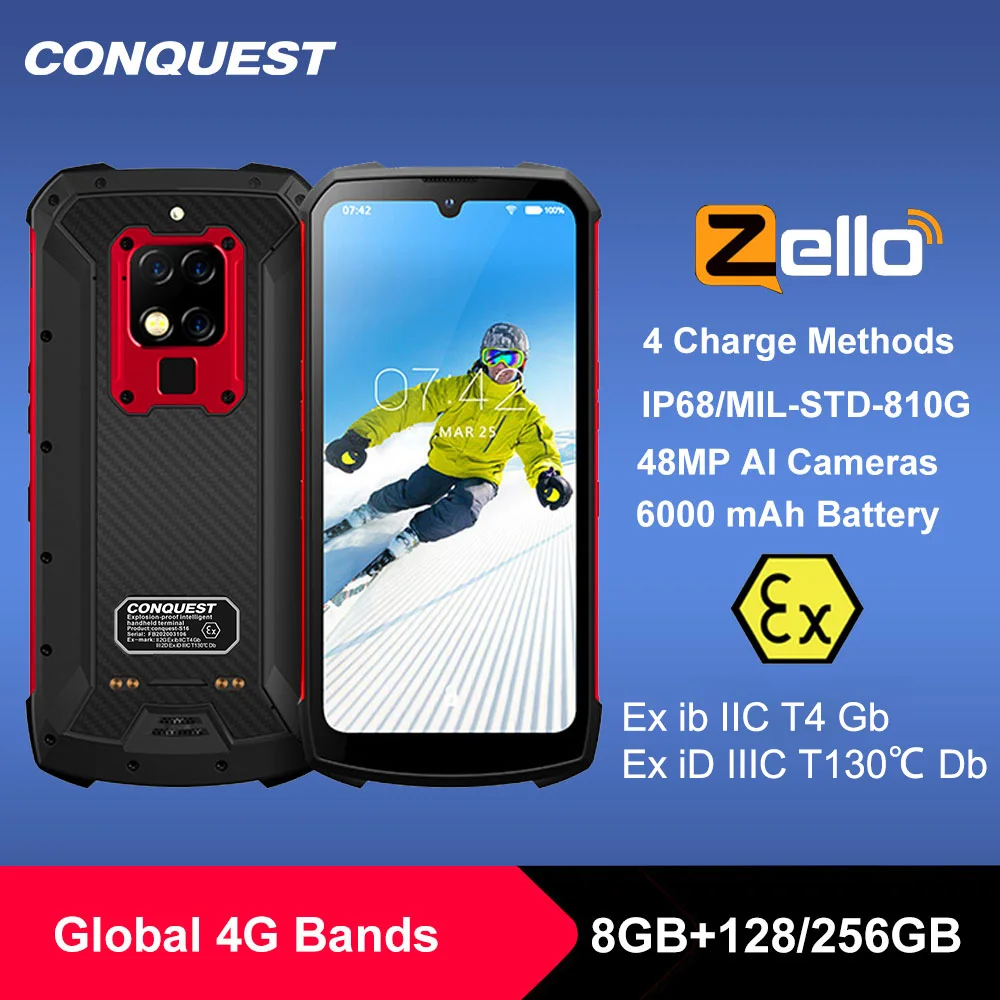 CONQUEST S16 /S16 ATEX IP68 Водонепроницаемый прочный смартфон мобильный телефон 6 3