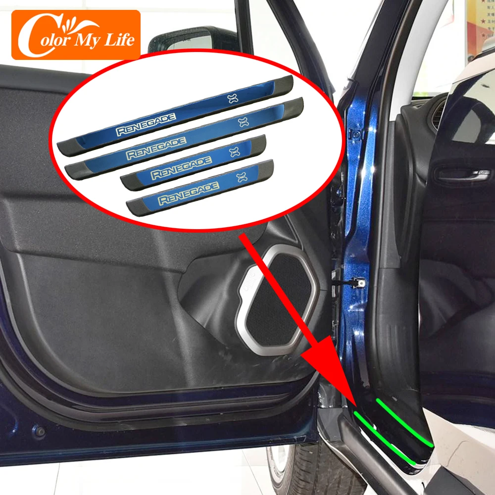 

Fit for Jeep Renegade 2015-2020 Car Door Sill Strip Covers Stainless Steel Decoration Car Styling Stickers Accessories