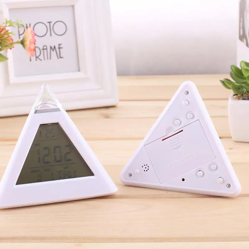 Цифровой будильник с Цветной подсветкой ночник термометром отображением