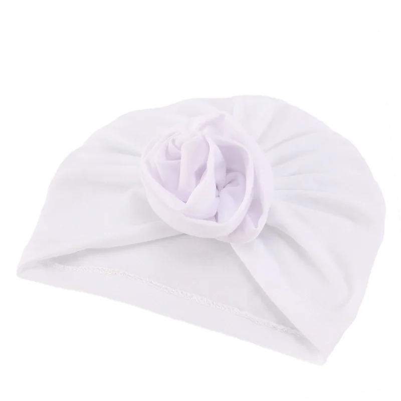 Шапка-тюрбан детская хлопковая модная Милая Кепка с цветком розы летняя мягкая