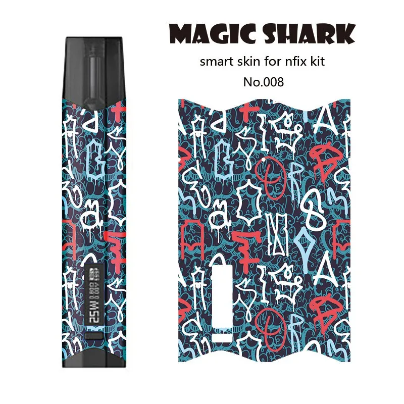 Наклейка Magic Shark 2021 для Smok Nfix Wood Leaf Ventta Skull Devil кожаная лента Vape Pod не выцветает |