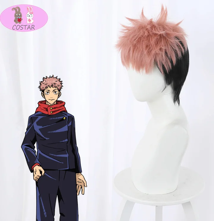 

Парик для косплея из аниме «джутсу», термостойкий косплей из синтетических коротких волос для карнавала, вечерние ринки на Хэллоуин, Kaisen Yuuji...