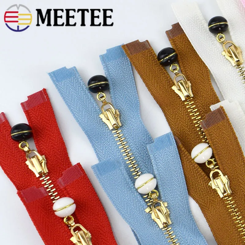 2 шт. Meetee 60 см 3 # куртка молния тянет жемчужный слайдер металлические