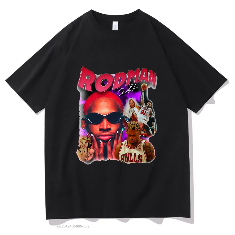 

New Harajuku Dennis RodT Shirt Summer Hiphop Streetwear Boy Basketball Clothes Mob Travis Scotts Astroworld