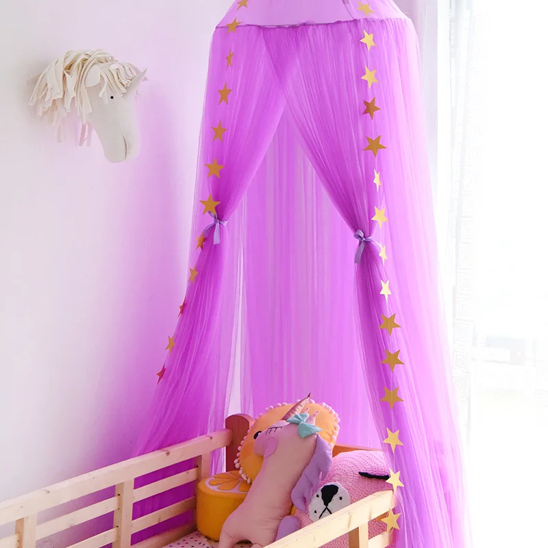 Занавеска для кровати навесная купольная детская москитная сетка девочек