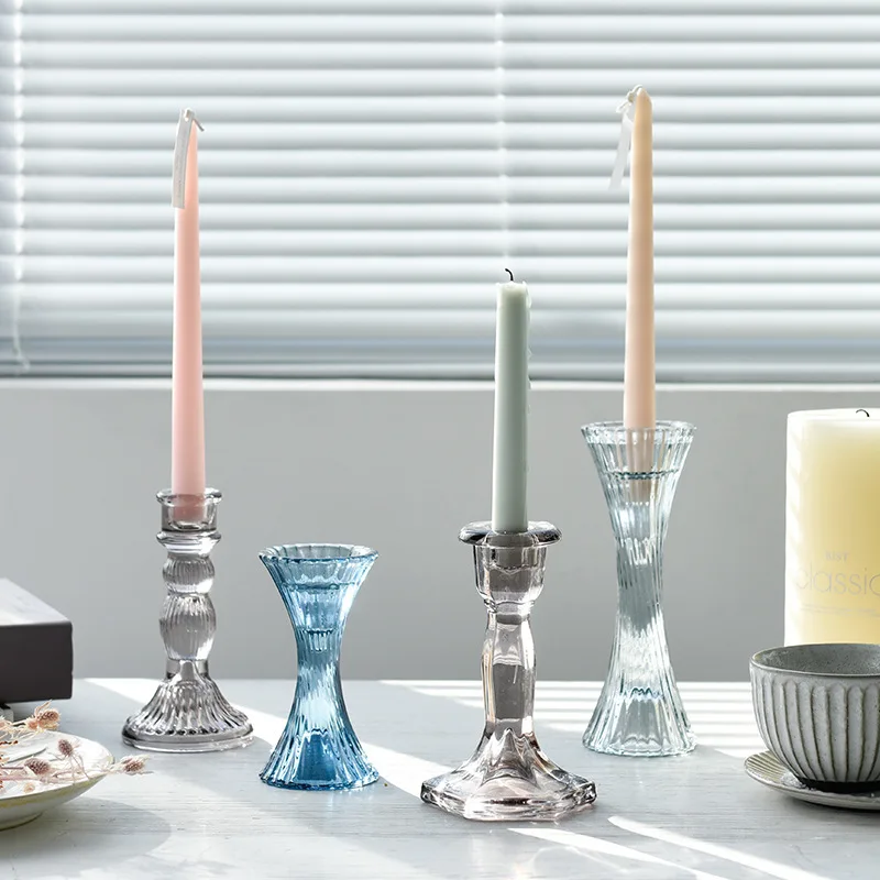 

Nordic Light Luxury Candle Holder Decoration Home Model Room Restaurant Decoration Creative Transparent Glass Candle Holder
