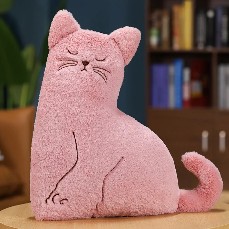 Плюшевая игрушка в форме кошки подушки для тела набивные с одеялом декоративные