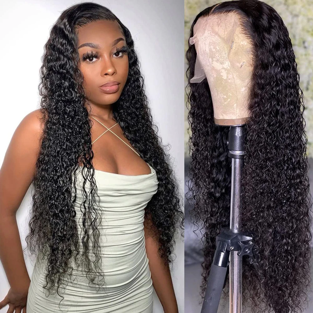 

AIMEYA Long Brazilian Remy Human Hair Deep Wave Frontal Wig For Women 13x4 13x6 HD Transparent Lace Front Wig Pelucas De Mujer