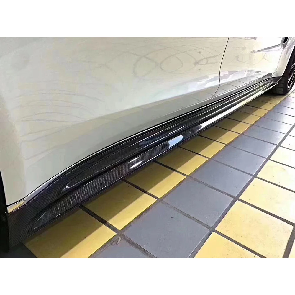 carbon side skirt 971 углеродное волокно средства ухода за кожей передняя сторона губ юбки диффузор для Porsche Panamera 971 машина для Автогонки средства ухода за кожей комплект - Цвет: carbon side skirt