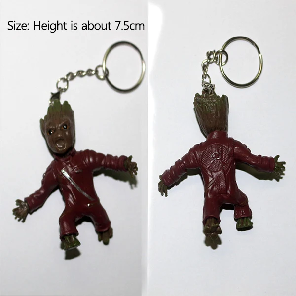 Angry Groot Strongwell кукла Грут связка ключей детское дерево фигурка мужчины Marvel guardiers Groot Cos галактика Мстители украшение фигурка игрушка - Цвет: Angry Groot