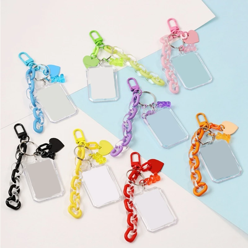 

ID Photo Beaded Keychain Bag Hanging Key Chain Pendant Mobile Phone Chain Decor