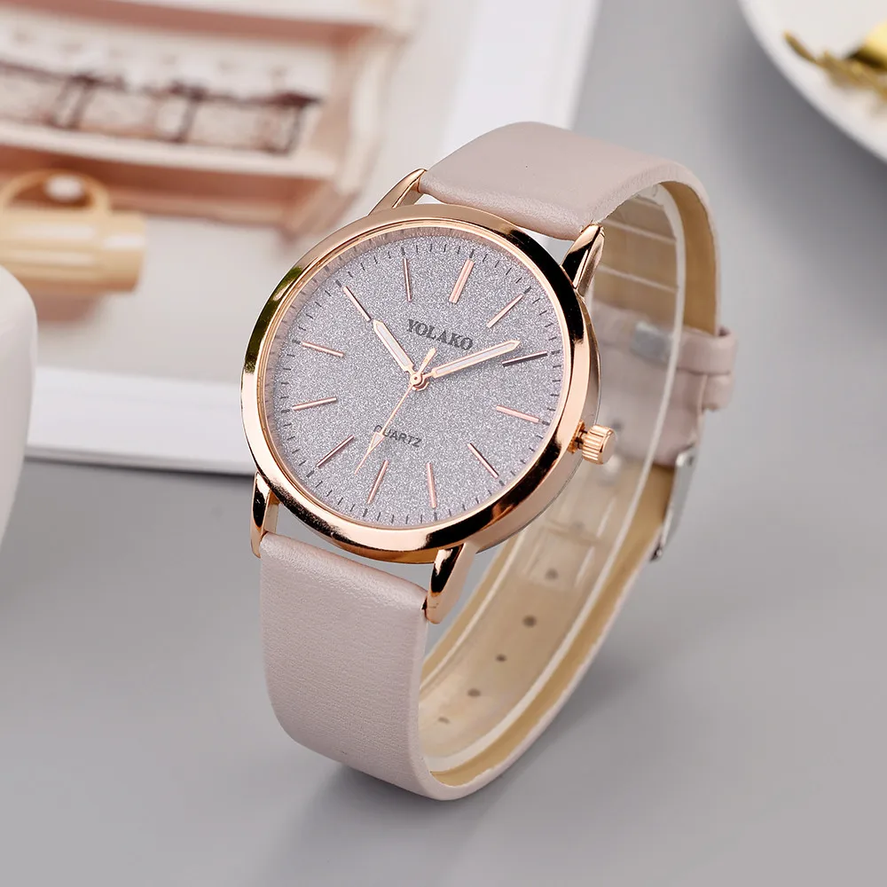 

New Luxury Brand Casual Womens Watch Leather Belt Band Quartz Round Wristwatch Ultra-thin Minimalism Clocks Elegante Reloj Dama