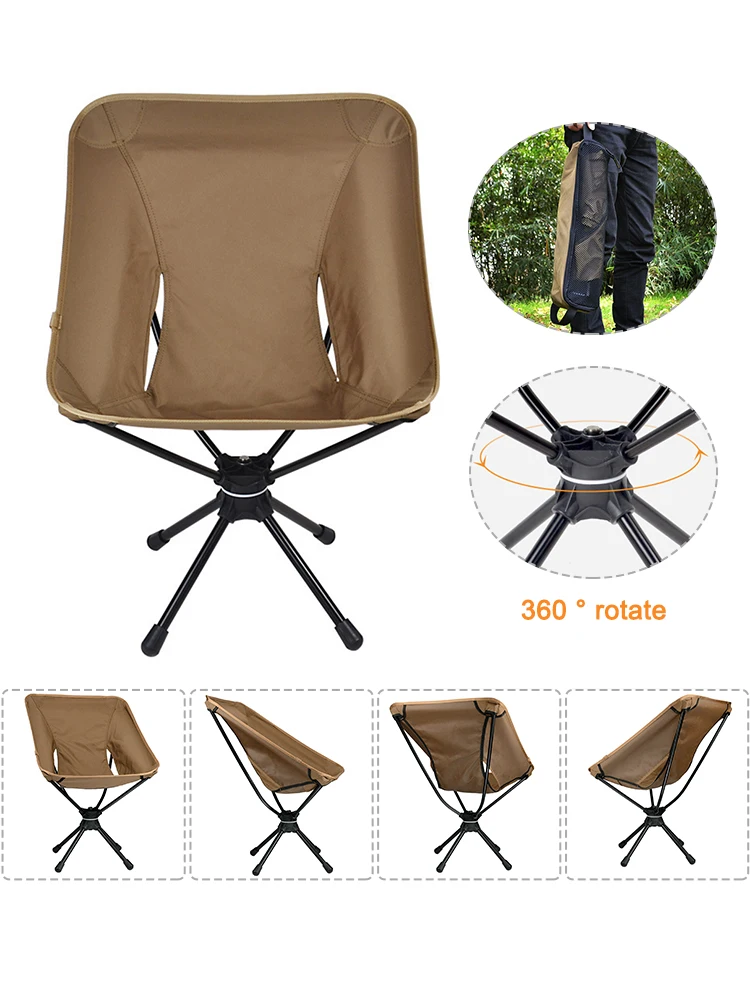 

Складной стул для рыбалки, пикника, пляжа, поворотные стулья, портативный уличный легкий стул с сумкой для хранения, для кемпинга, пешего тур...