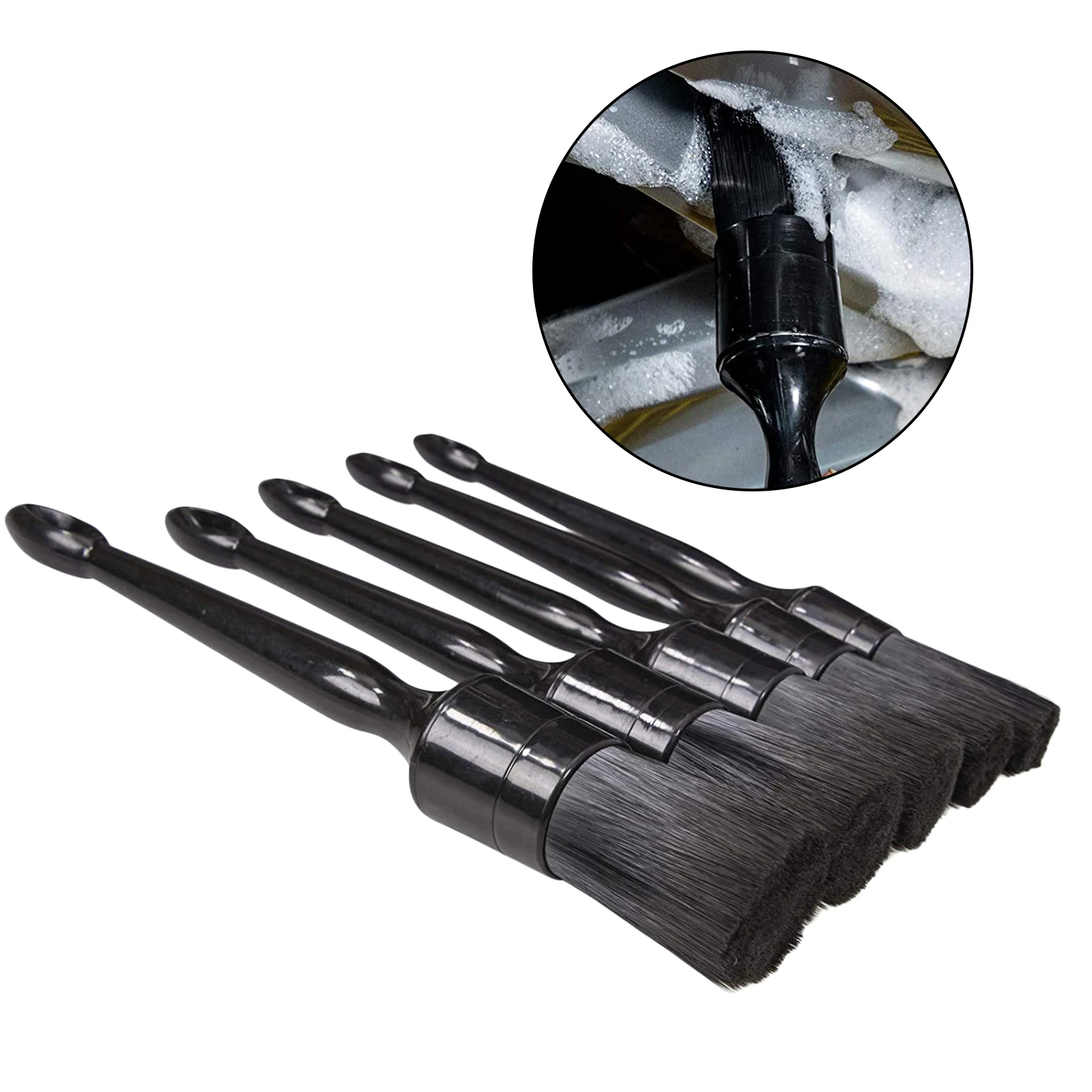 

5x Car Detailing Brush Kit Automotive Wheel Detail Clean Brush Scratch-Free