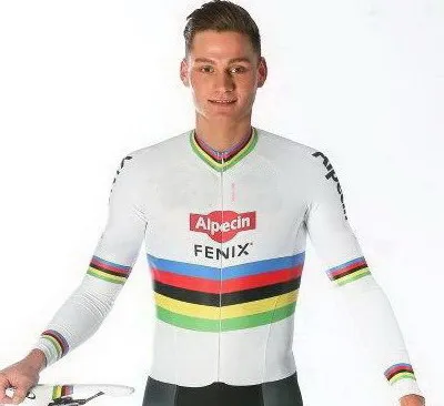 Зимние флисовые теплые только вело Джерси 2020 Alpecin Fenix Pro Team белые с длинным рукавом