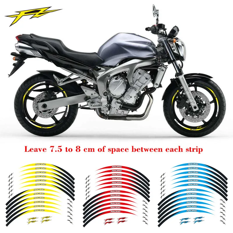 12 шт. светоотражающие полосы для колес мотоцикла Yamaha FZ1 FZ6|Наклейки и стикеры| |